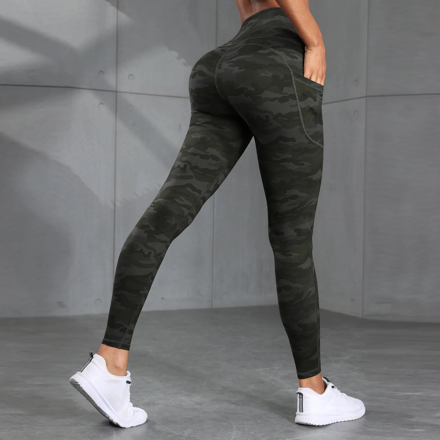 Women Yoga Fitness Leggings High Waist Tights With Pocket Gym Workout Running Stretchy Sexy Hip Liftting Casual Skinny Pants