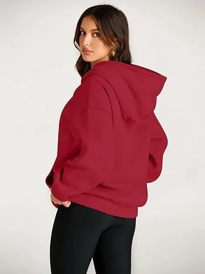 2026 Autumn and Winter New Cross border Leisure Fashion Sports Solid Color Women's Loose and Comfortable Hoodie Hoodie Hoodie