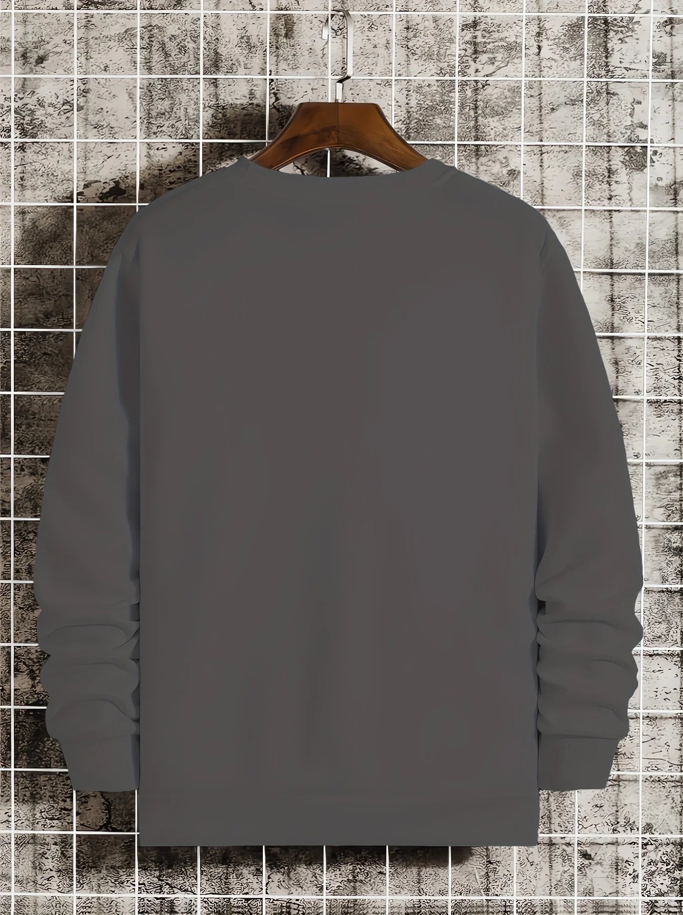 Men's autumn and winter fashionable casual loose freedom letter graphic printed long sleeved round neck sweatshirt