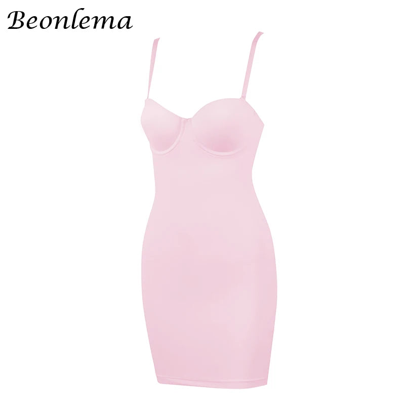 Short Bodycon Dress Backless Skinny Straps Solid Casual Sexy Sleeveless Summer High Waist Club Slim Mini Dresses Ladies Basic