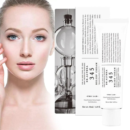 345 Face Moisturizer 50ml, Daily Soothing Cream for Skin Recovery, Brightening, and Calming, Gentle for All Skin Types