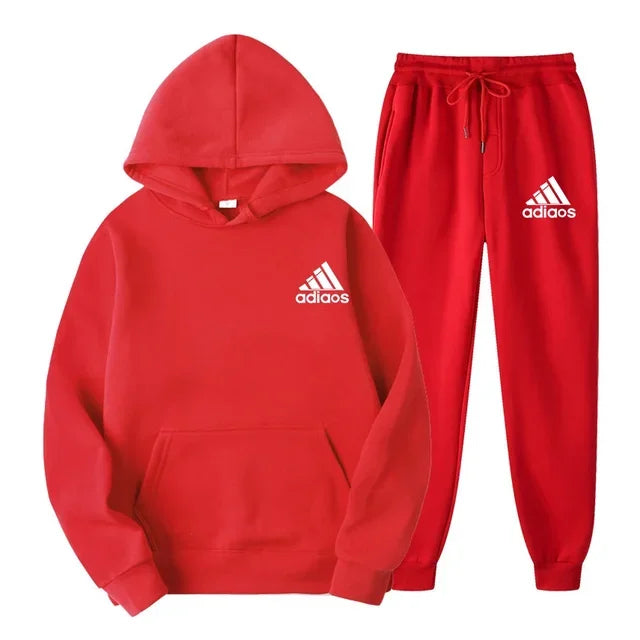 New 2025 autumn_winter men's hooded sweatshirt + jogging pants two-piece outdoor casual men's and women's sportswear set