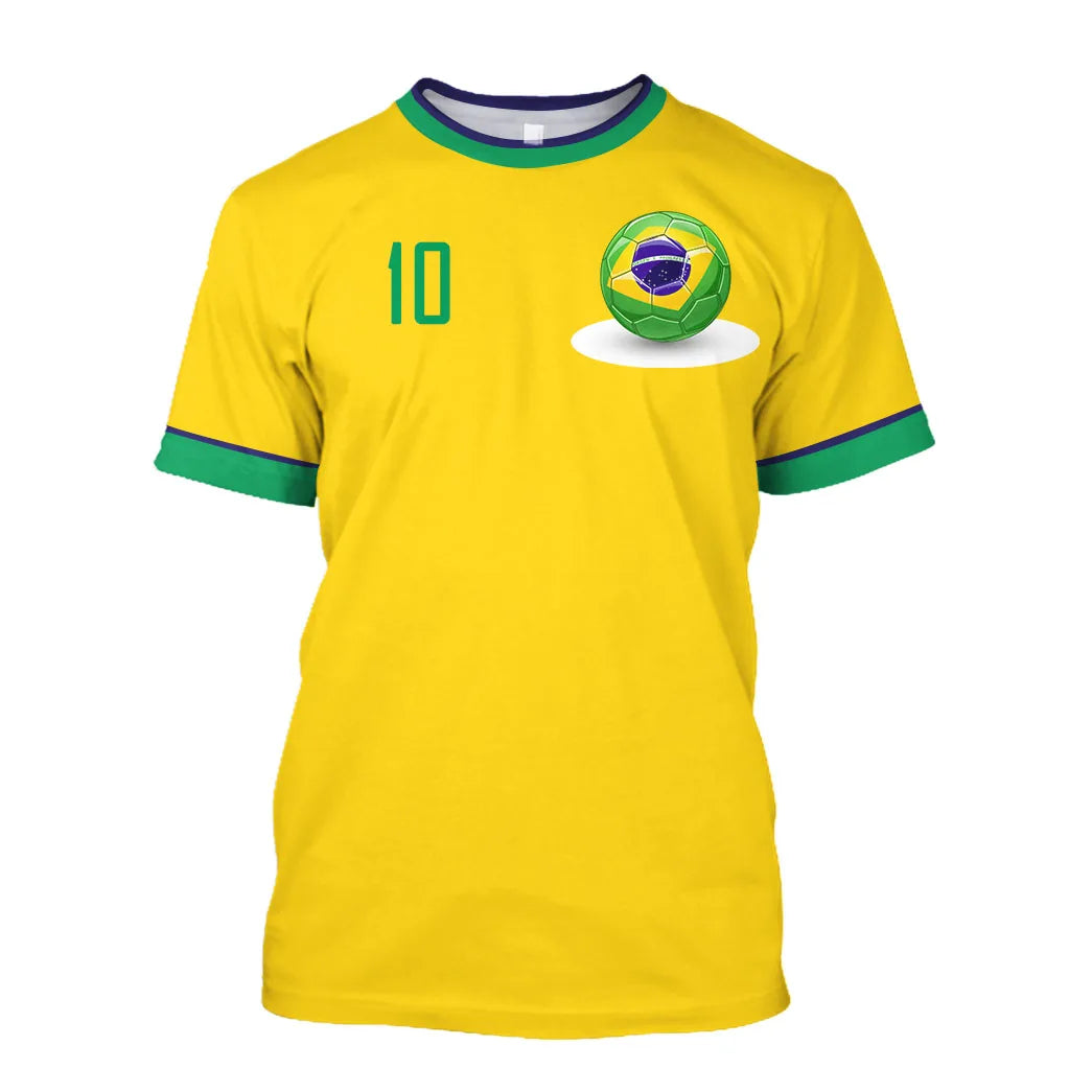 2023 New Brazil Jersey T-shirt Fine Design Brazilian Select Shirt O Neck Oversized Football Team Casual Streetwear Mens Clothing