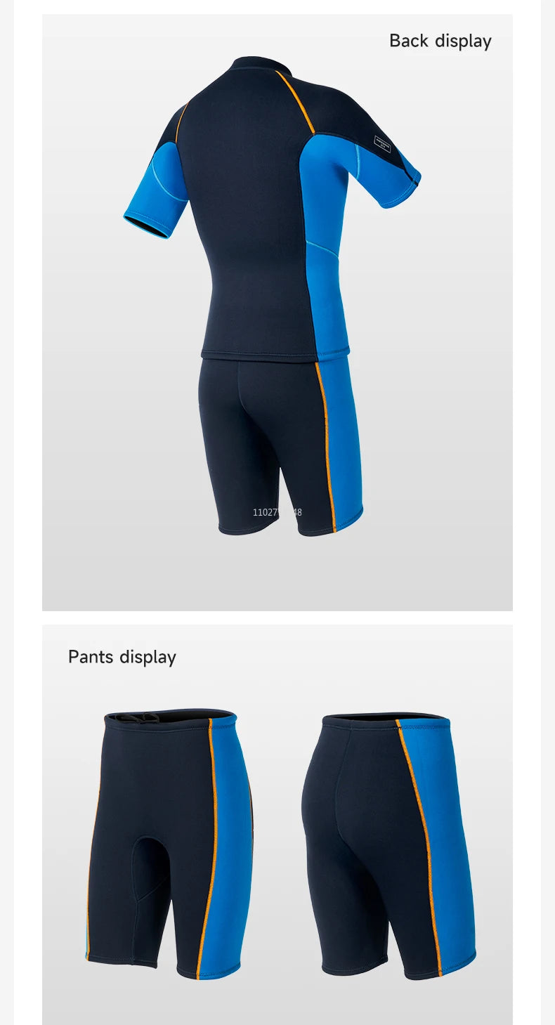 Wetsuit for Men Women Jacket Pants1.5mm Neopreno Diving Suit Short Sleeve Swimwear Snorkeling Surfing Swimsuits Kitesurf