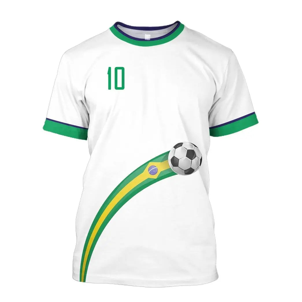 2023 New Brazil Jersey T-shirt Fine Design Brazilian Select Shirt O Neck Oversized Football Team Casual Streetwear Mens Clothing