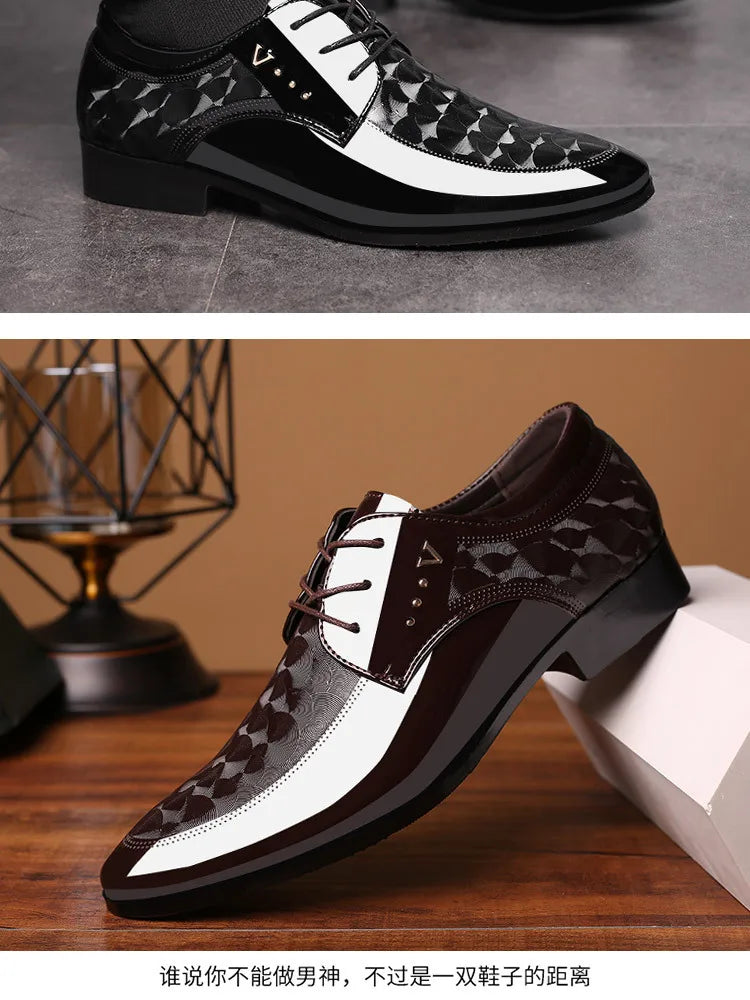 Oxfords Leather Men's Shoes Casual Dress Men Lace Up Breathable Formal Office for Man Big Size 38-48 Flats 2026
