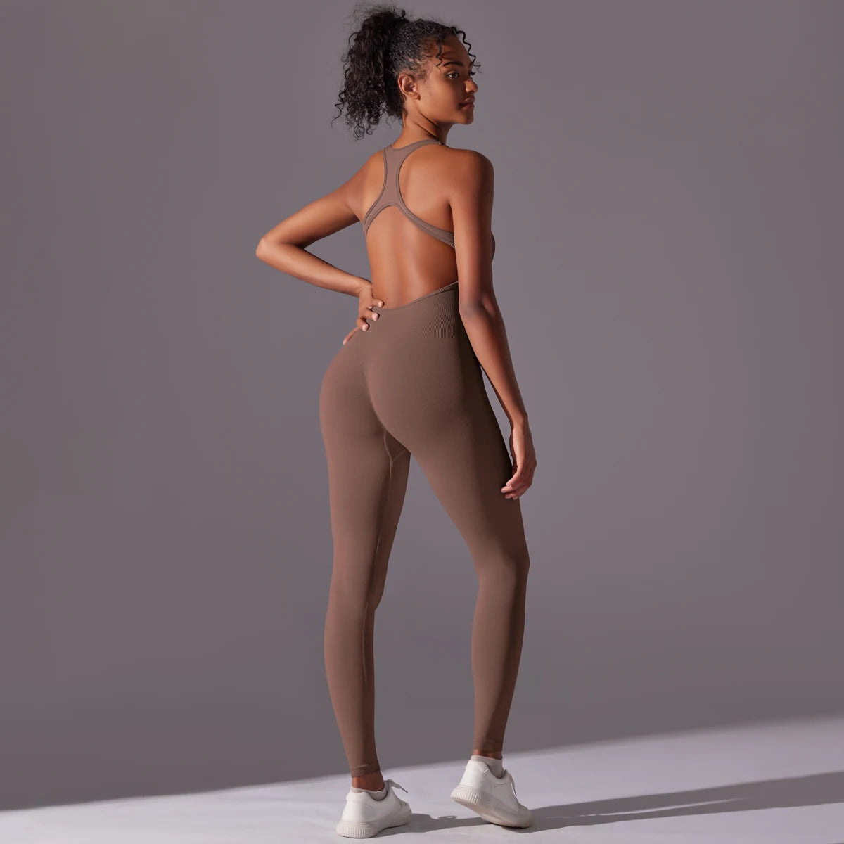 Sexy Back V Jumpsuit Gym Set Women Training Yoga Suit Sportswear Women Sports Jumpsuit Fitness Rompers Stretch Workout Bodysuits