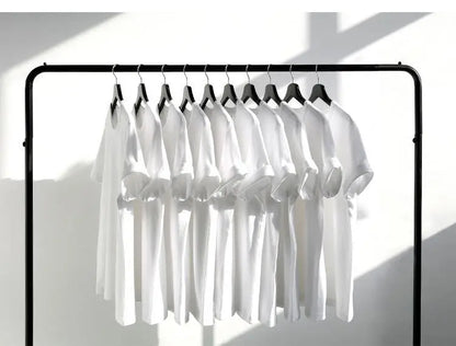 Heavyweight Impermeable 300g Carbon Matte Pure Cotton Thick Short Sleeved T-shirt Men and Women Pure White Simple Base Shirt