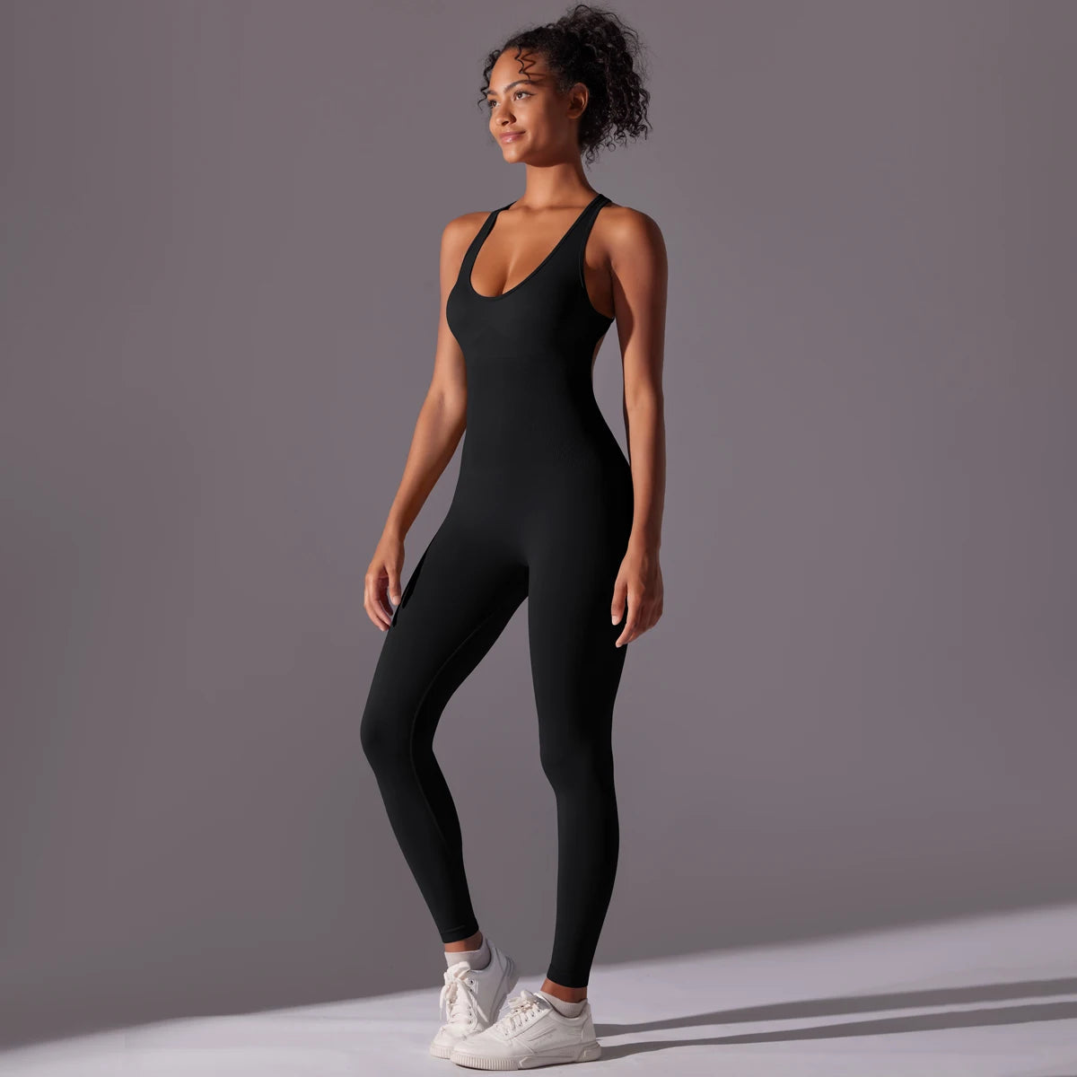 Sexy Back V Jumpsuit Gym Set Women Training Yoga Suit Sportswear Women Sports Jumpsuit Fitness Rompers Stretch Workout Bodysuits