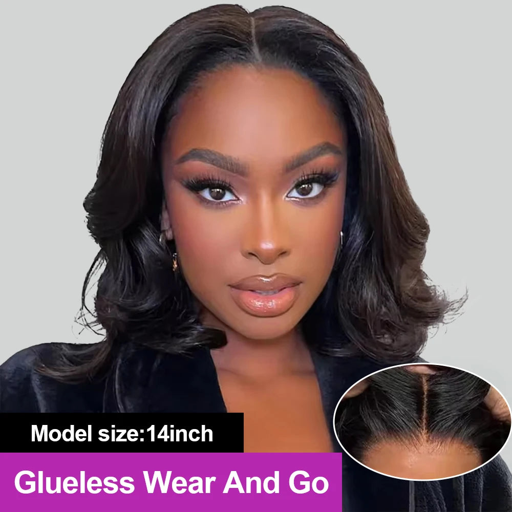 Body Wave Short Bob Wigs Brazilian Loose Water Wave 13x6 Hd Lace Front Wig 100% Glueless Human Hair 7x5 Closure Wig PrePlucked