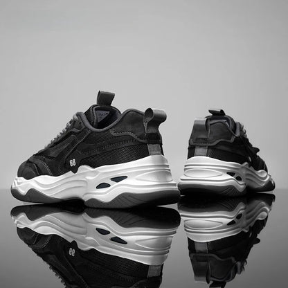 Aokang Men's nut Running oes Bla Casual Sports Sneakers Breathable Lace-Up round Toe Thi Bot for Running And Sports