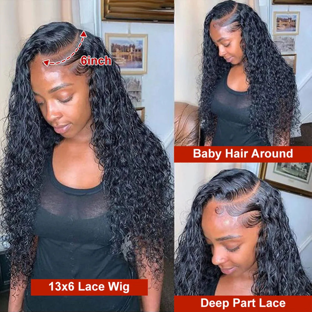 30 40 Inch 13x6 Hd Curly Lace Front Human Hair Wigs Brazilian For Black Women Preplucked 13x4 Deep Wave Frontal Wig Wet And Wavy