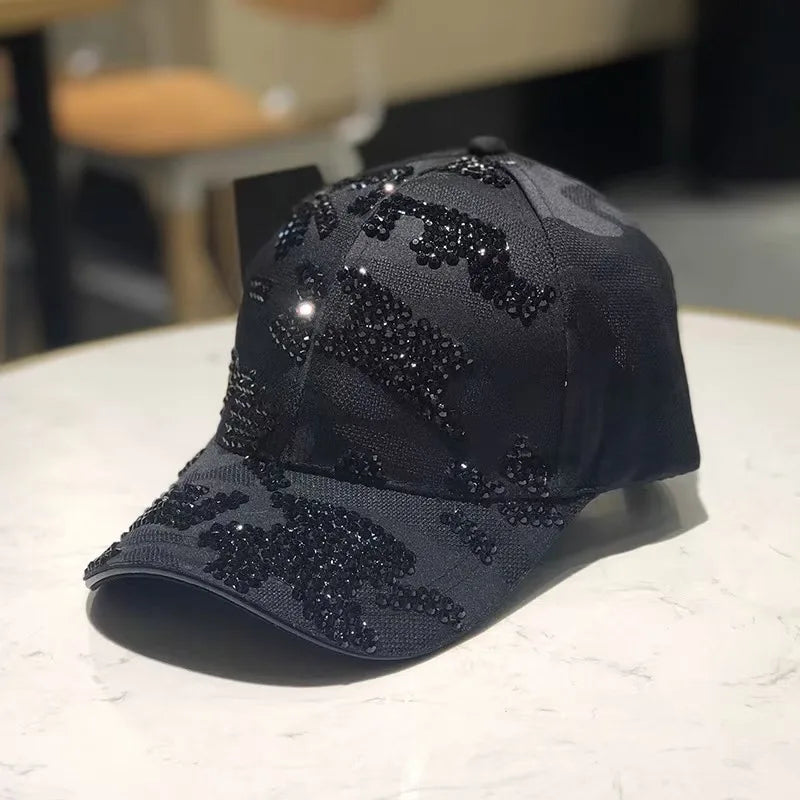 New duck hat for men and women Spring and autumn outdoor casual hat with diamond Korean version shade baseball cap