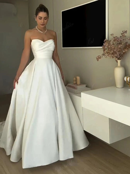 Satin Wedding Dresses Woman Evening Elegant Party Dresses for Women Luxury Woman Party Dress Elegant Dress Prom Gown Formal