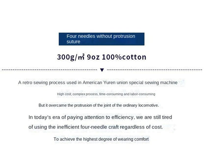 Heavyweight Impermeable 300g Carbon Matte Pure Cotton Thick Short Sleeved T-shirt Men and Women Pure White Simple Base Shirt