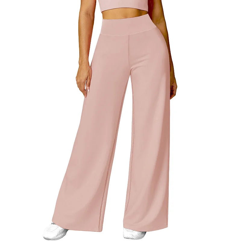 Women’s Yoga Wide Leg Pants High Waist Loose Fit Workout Trousers Casual Lounge Fitness Wear