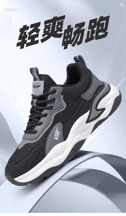 Spring and Summer New Breathable Mesh Casual Men's Running Shoes, Running Casual Sports Shoes, Anti-slip Lace-up Sports Shoes