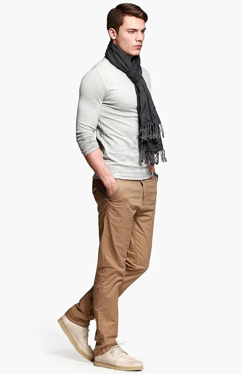 Korean Clothing Blouse Oversize Golf Wear Casual Full Cotton Men's Turtleneck Base Shirt Simple Solid Color Long Sleeve Tops Tee