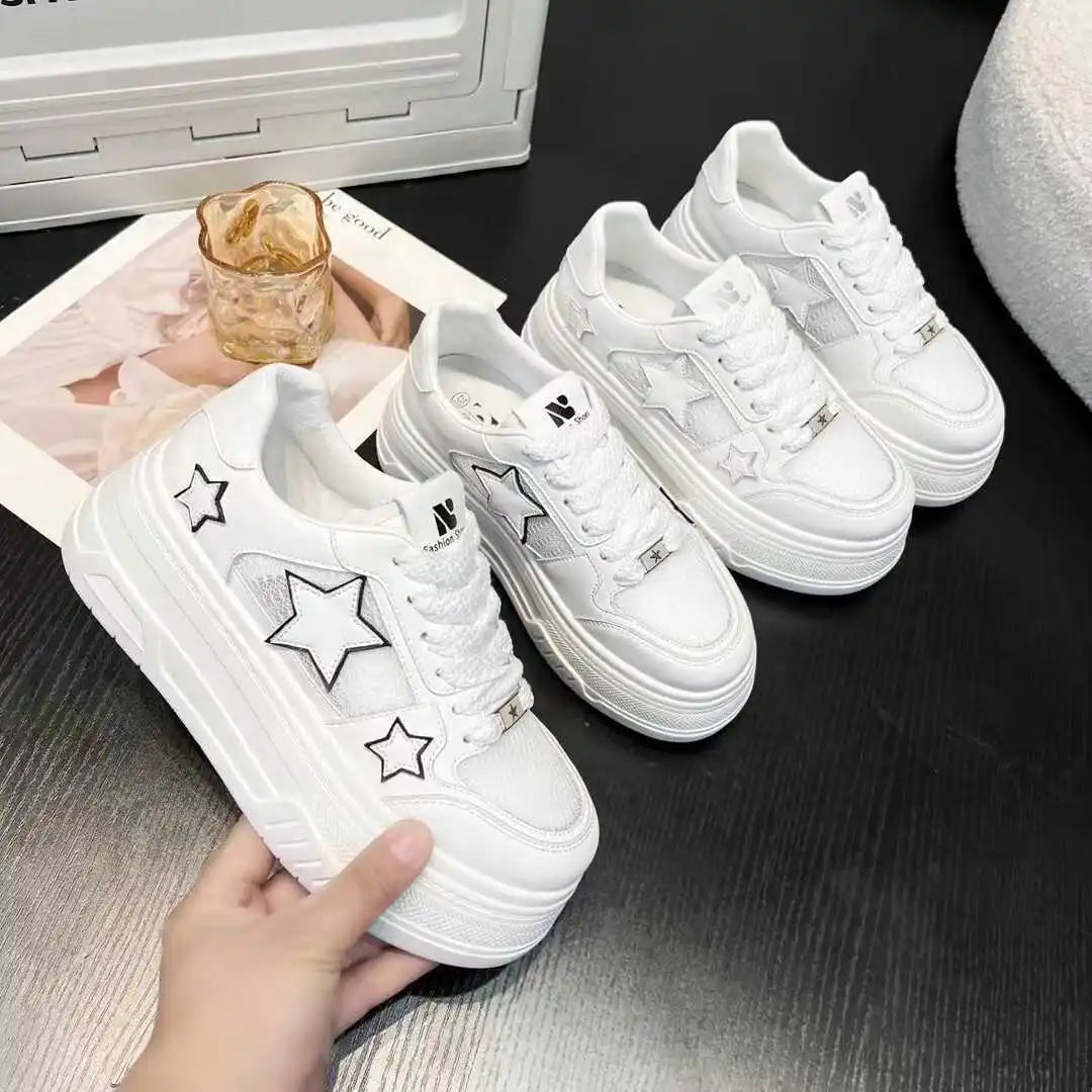 2025 New Korean Shoes Kawaii Platform Sneakers Women Vintage Vulcanize Spring Summer Casual Tennis Female Flats Footwear Zapatos