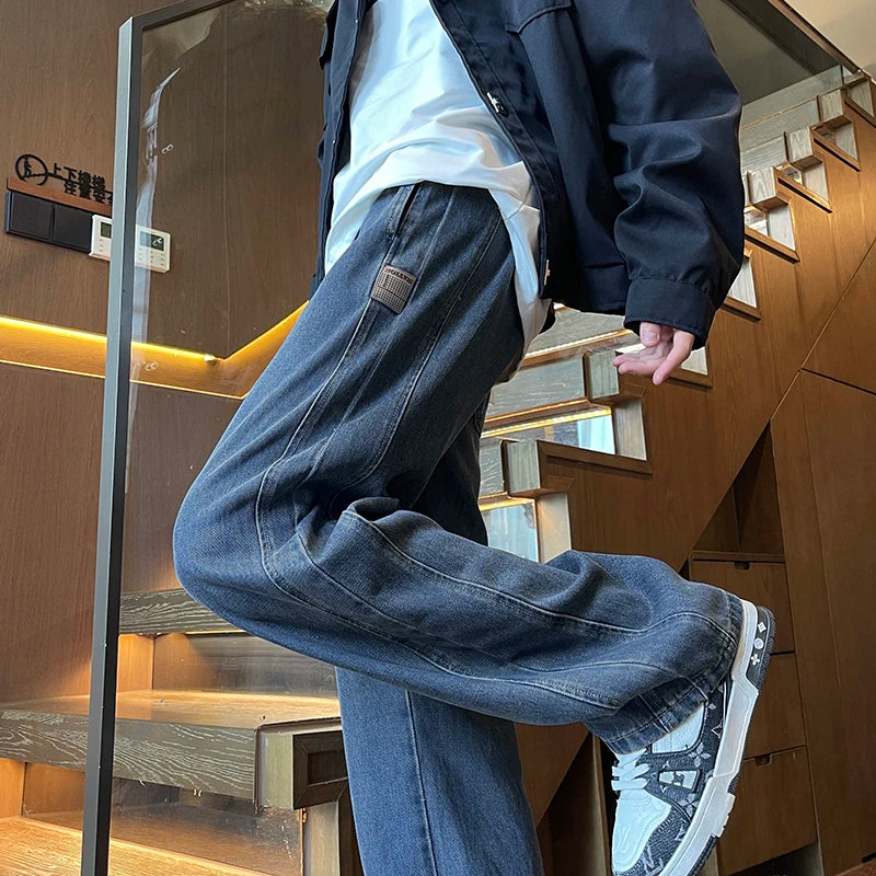 25ss Summer Vintage 190cm Men's Super long Pants 115cm Elastic Waist Straight Leg Breathable Drape Sportswear Casual Pants