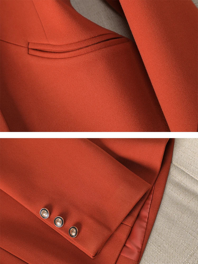 Fashion Women Blazer Ladies Gray Khaki Brown Solid Long Sleeve Female Business Work Wear Slim Formal Jacket For Autumn Winter