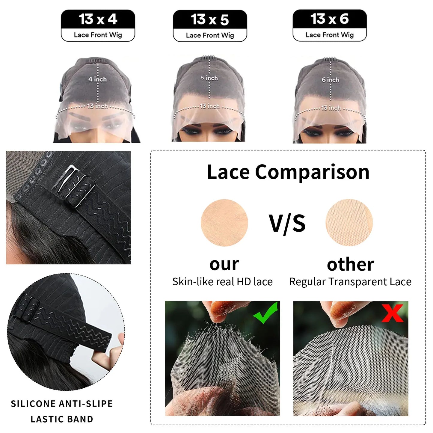 40 Inches HD Transparent Bone Straight 13x6 Lace Front Human Hair Wigs Brazilian Straight 13x4 Lace Frontal Wig For Women