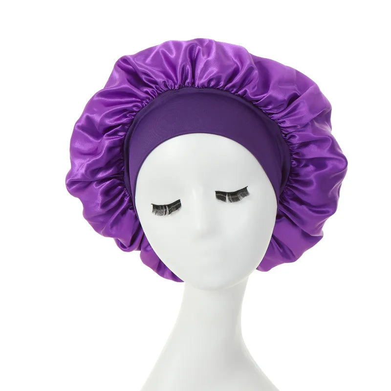 Hair Bonnet For Sleeping Women Wide Brim Sleep Cap Hair Bonnet For Curly Hair Showercap Children Men