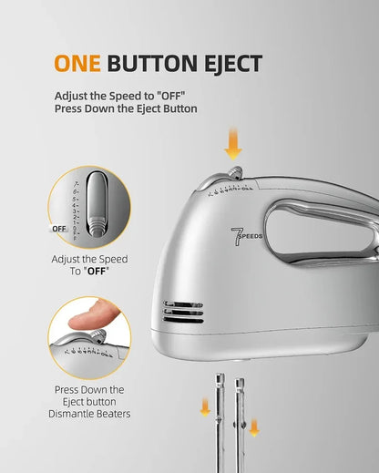 Custom Home Kitchen Electrica Batidora De Mano 7 Speed Food Flour Dough Cake Egg Beaters Handmixers Electric Held Hand Mixers