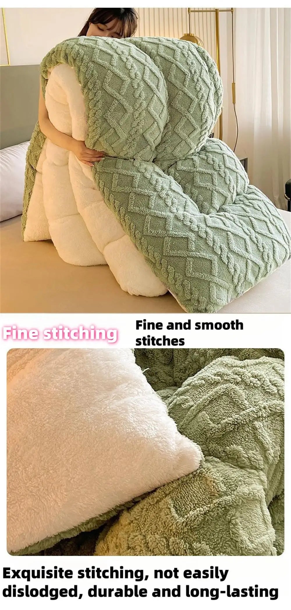 New Super Thick Winter Warm Blanket for Bed Artificial Lamb Cashmere Weighted Blankets Soft Comfortable Warmth Quilt Comforter