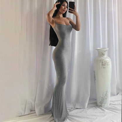 New Dresses 2025 Woman Fashion Summer Solid Colour Sexy Slim Camisole Skirts