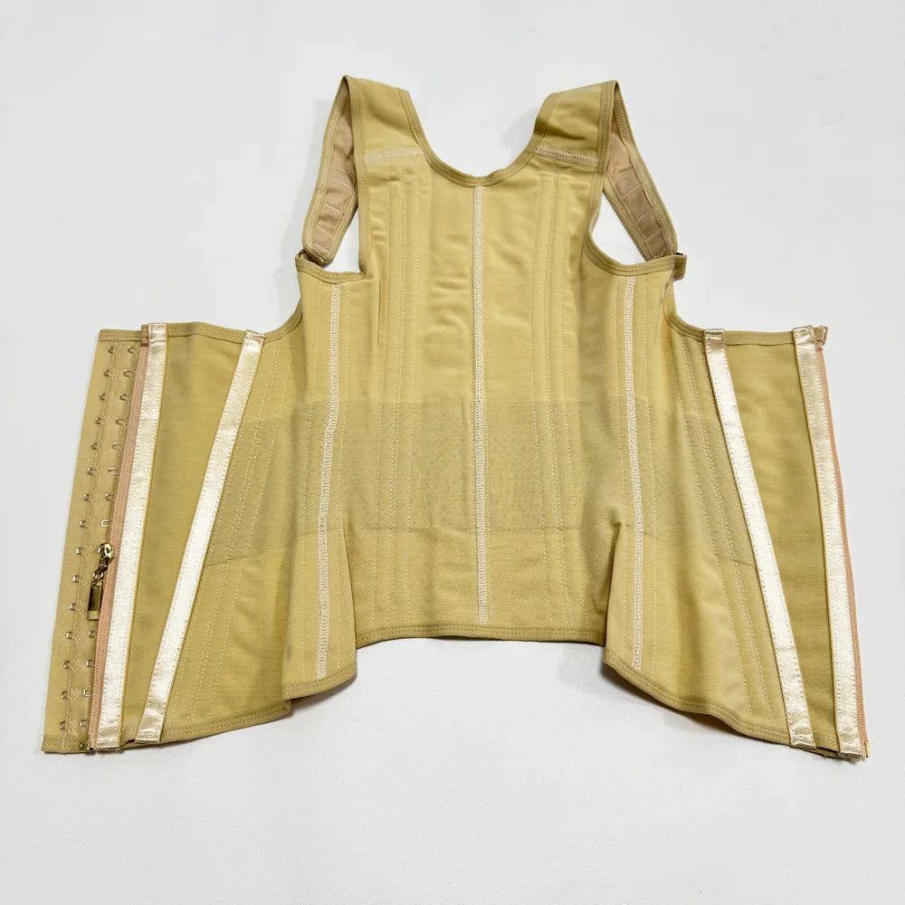 Body Shaper Shapewear Women Double Tummy Control Compression Waist Trainer Corset Adjustable Zipper and Hook-eyes Flat Belly