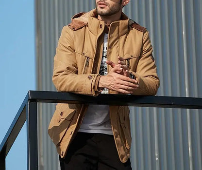 New Men Winter Fleece Warm Thick Windproof Parkas Jackets Coat Men Autumn Fashion Hooded Casual Parkas Men