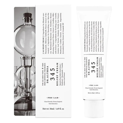 345 Face Moisturizer 50ml, Daily Soothing Cream for Skin Recovery, Brightening, and Calming, Gentle for All Skin Types