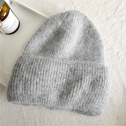 Women Winter Hat Real Rabbit Fur Winter Hats For Women Fashion Warm Beanie Hats Women Solid Adult Cover Head Cap