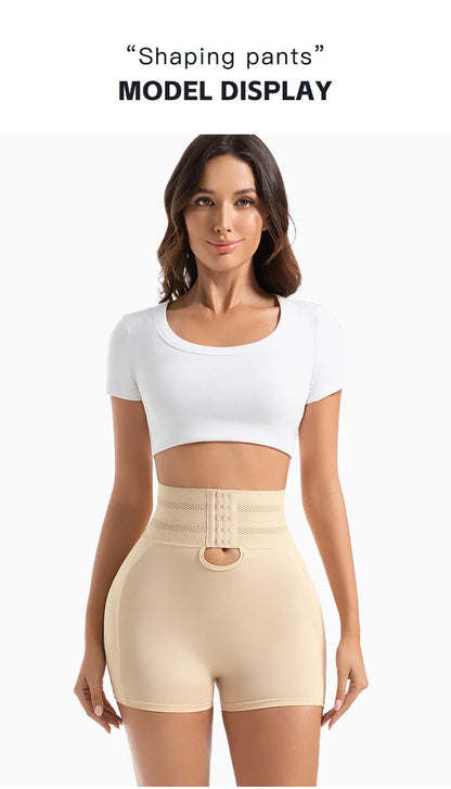 Women's Padded Butt Lifter Body Shaper with 4 Sponge Pads Tummy Control Shapewear Panties with Waist Cincher and Hook Closure