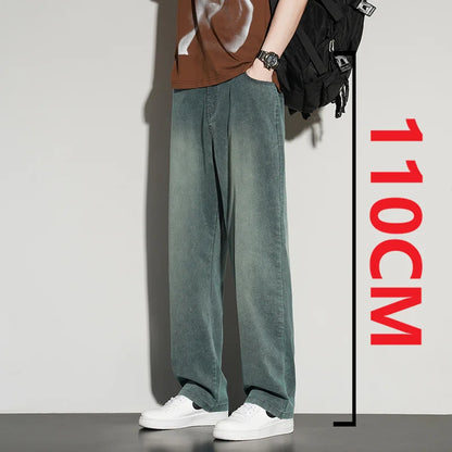 2025ss Autumn 190cm Big Tall Men Stretch Pants Extra Long Length 115cm Pants Large Size Straight-leg Jeans Sports Leisure Clothi