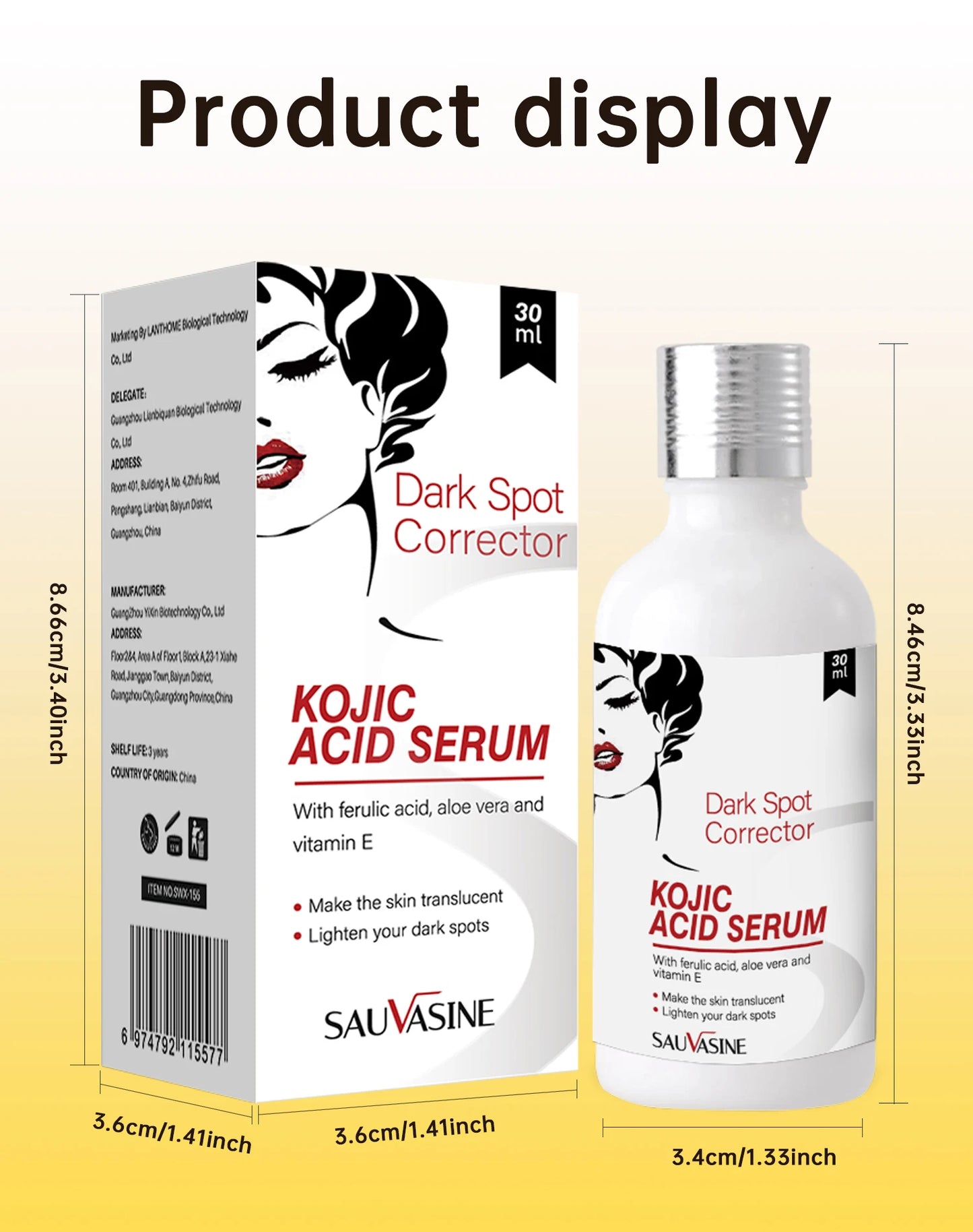 Kojic Acid Retinol Cream Skin Whitening Cream Remove Dark Spots Anti Aging Brighten Moisturizing Nourishing Facial Skin Care