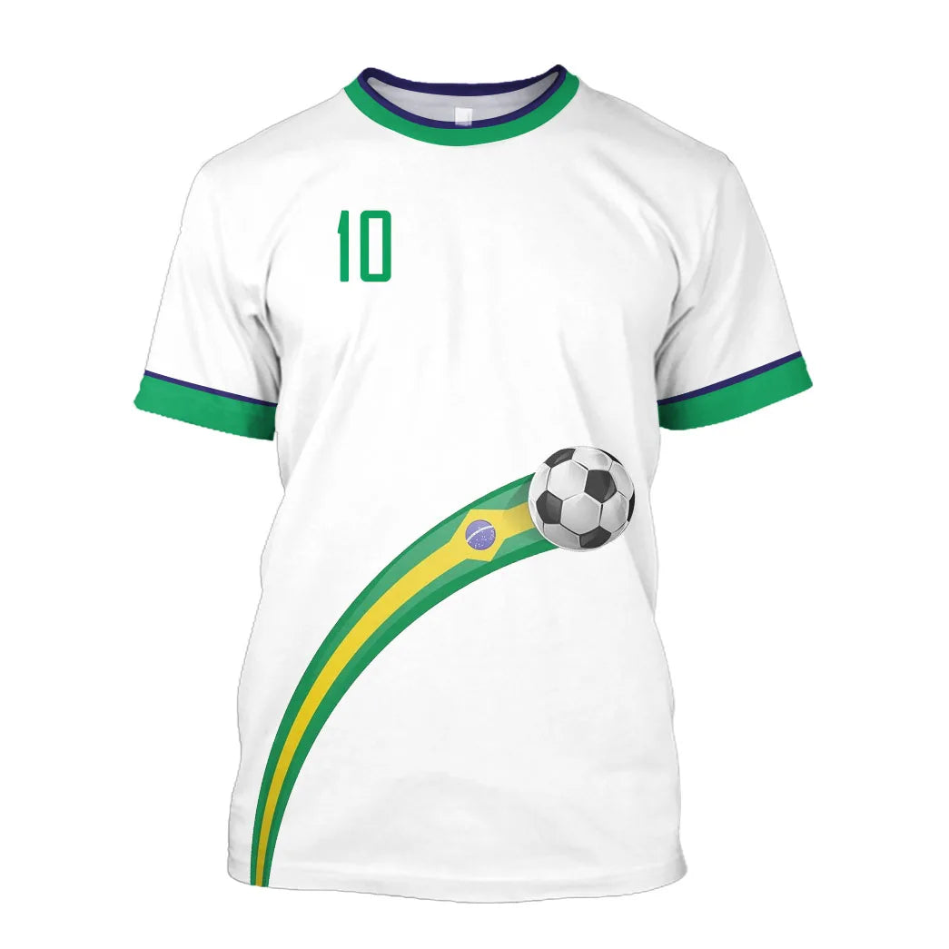 2023 New Brazil Jersey T-shirt Fine Design Brazilian Select Shirt O Neck Oversized Football Team Casual Streetwear Mens Clothing