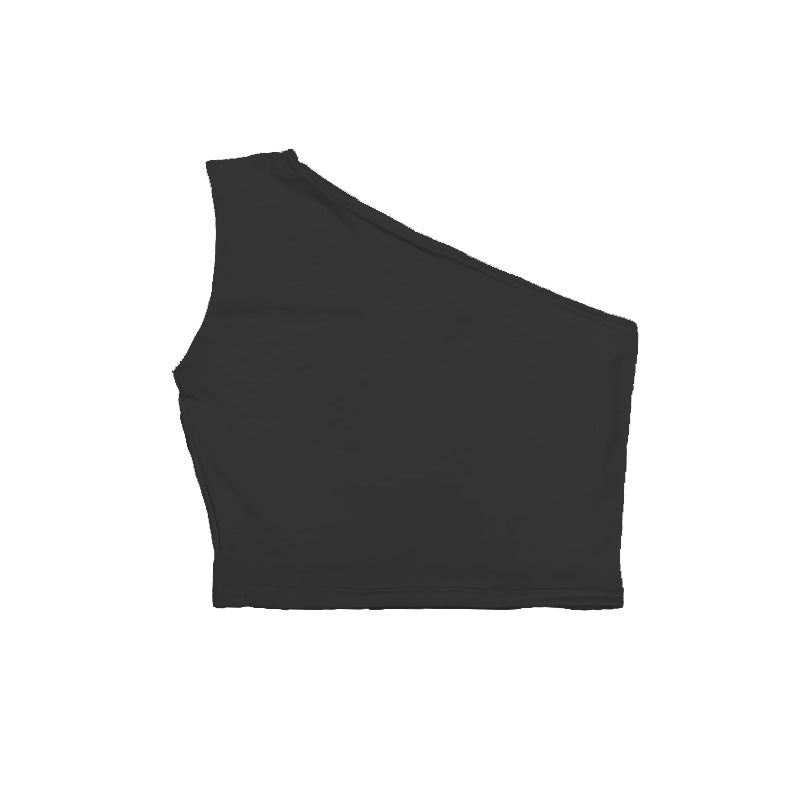 Women Sexy Tank Top Off One Shoulder Slim Halter Backless Bare Midriff Camis Tube Top Female Sleeveless Cropped Vest