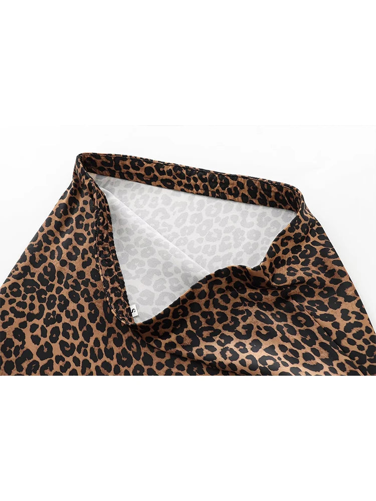 TFMLN Women Vintage Leopard Print Skirts Female 2026 Street Chic High Waist Long Skirt Spring Office Slim Fashion New Skirts