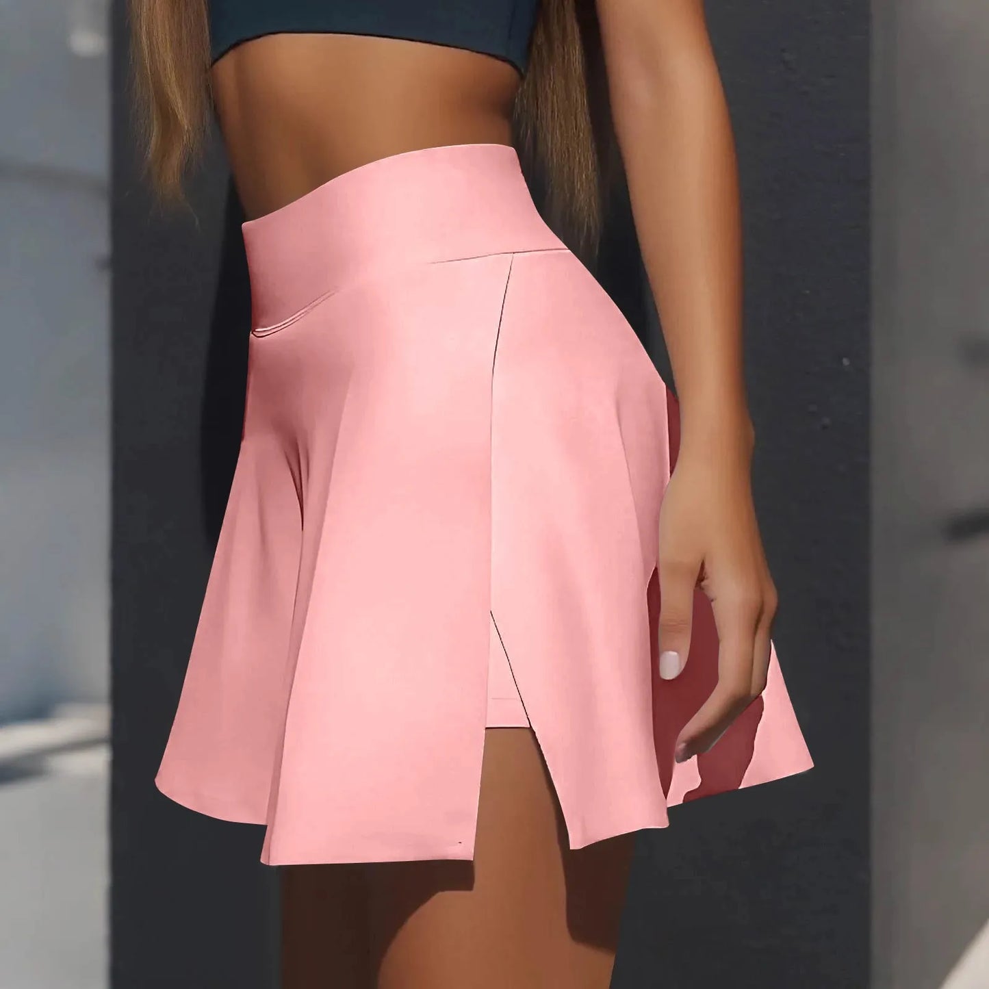 Women's Sports skirt Casual High Waist Gym Quick Dry Mini Skirts Solid Color Short Half faldas Sport tennis Pleated Skirt