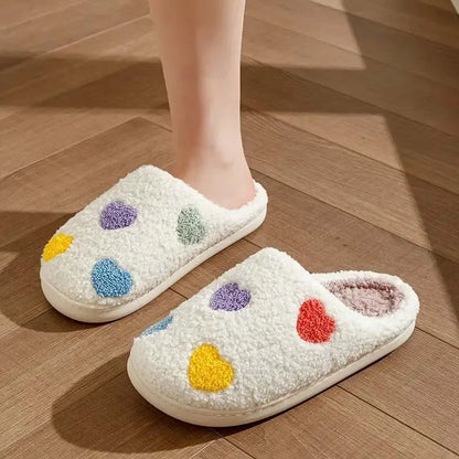 Ladies Soft Sole Slippers Winter Warm Anti-Slip Home Slippers Comfortable Poop Texture for Women