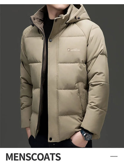 Top Grade Designer New Brand Men Parka Jacket Thick Casual Fashion Hooded Cropped Windbreaker Quilted Bubble Coats  Mens Clothes