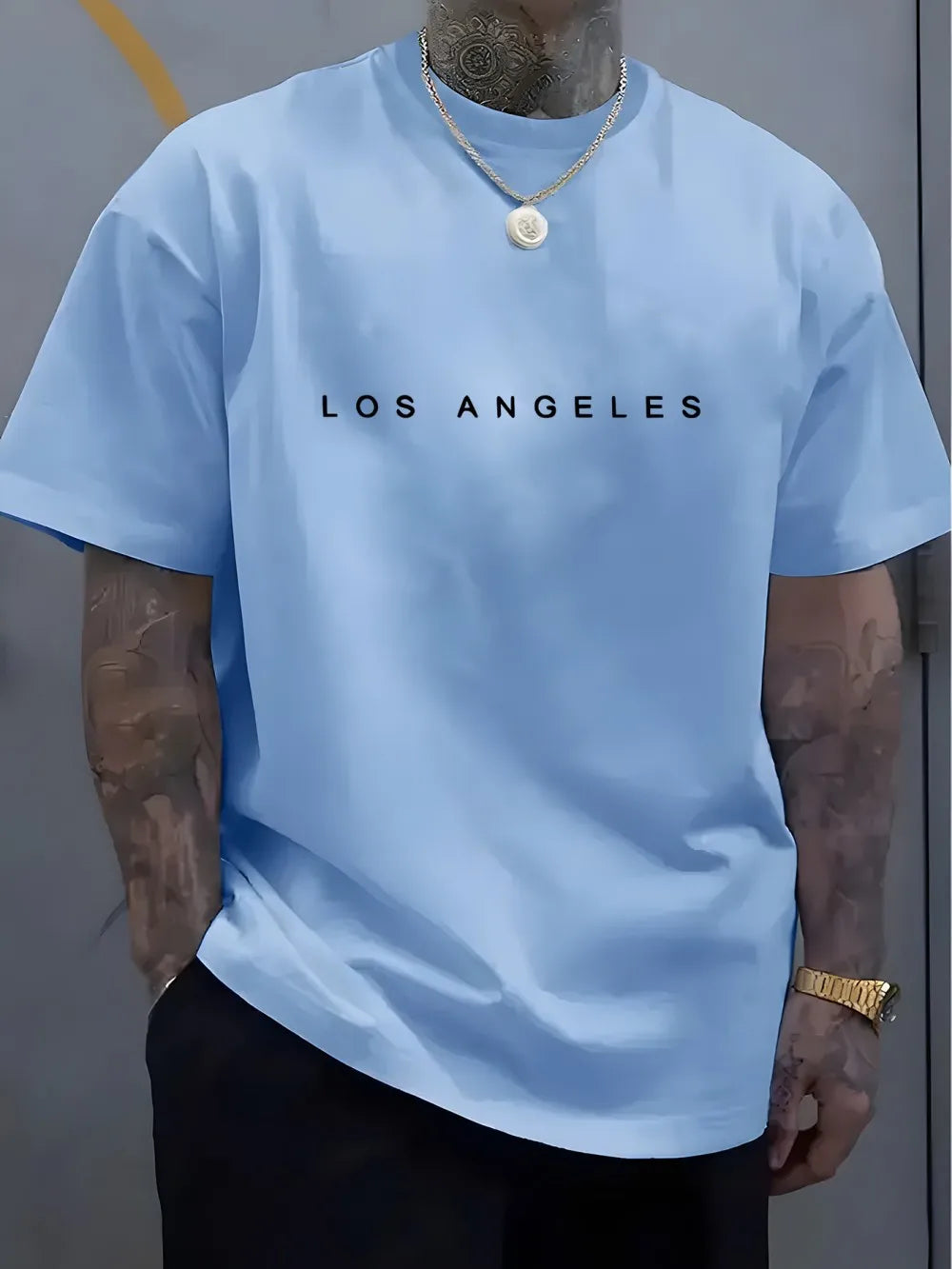 American style new summer men's letter printed comfortable and breathable round neck T-shirt outdoor casual top