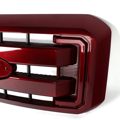 Ruby Red Grille for 2011-2016 Ford F250 F350 F450 F550 Super Duty XLT King Lariat Car Upper Bumper Hood Mesh Racing Grills