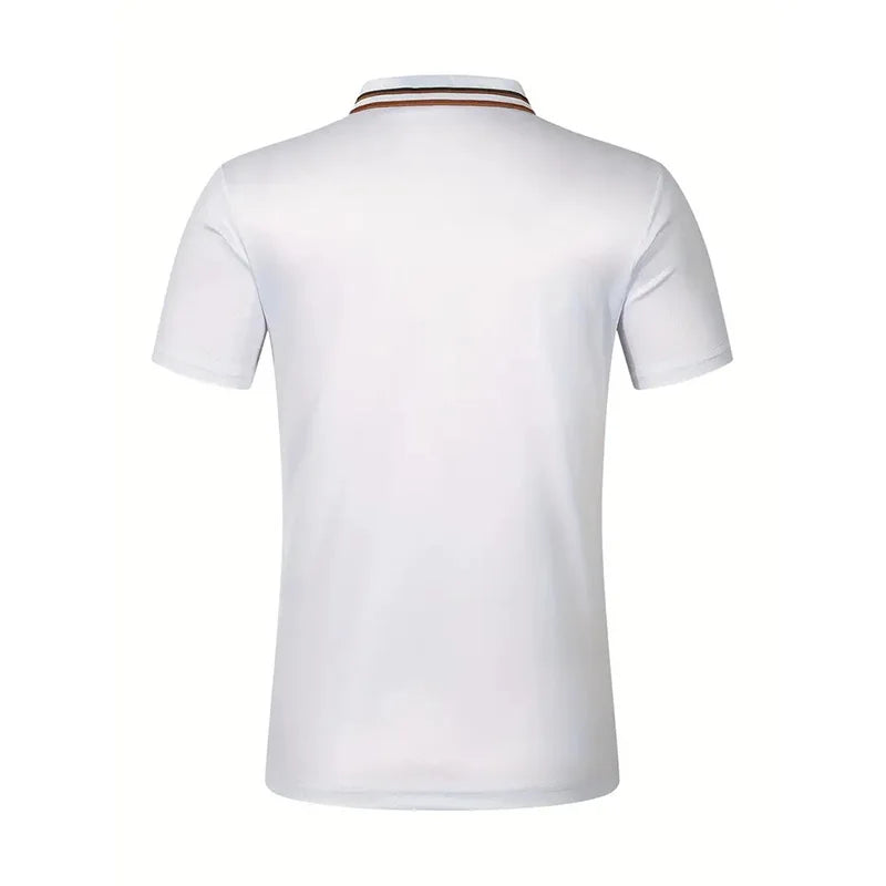 Summer men's short sleeved polo shirt business office lapel shirt Men's sports and casual top European and American plus size