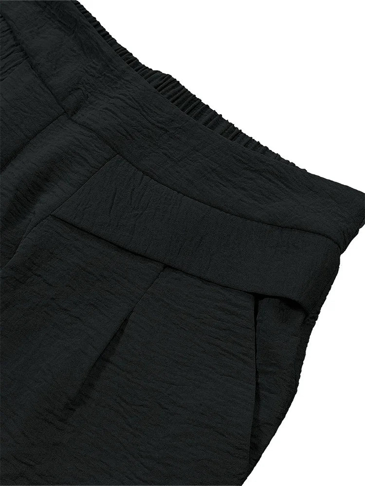 plus Size Women's Solid Color Elastic Waist Leggings Casual Loose Trousers Polyester XL-5XL Comfortable Fit 2025