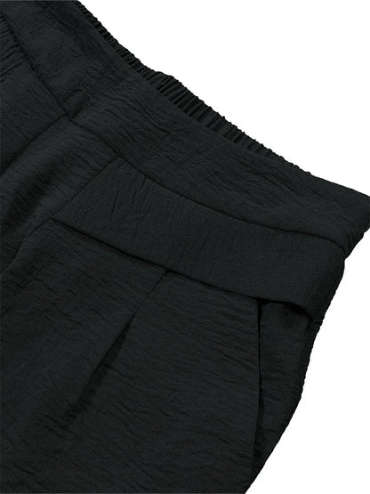 plus Size Women's Solid Color Elastic Waist Leggings Casual Loose Trousers Polyester XL-5XL Comfortable Fit 2025