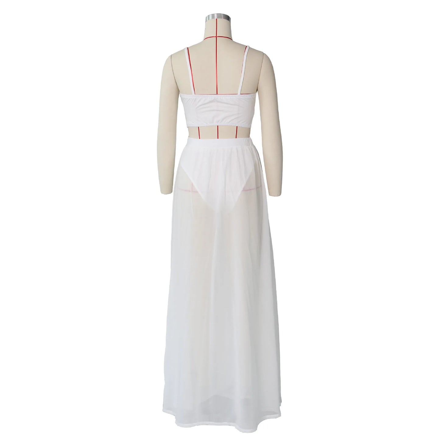 Women Sexy Yellow Solid Sleeveless V-Neck Holiday Two-Piece Suit Set Spaghetti Strap Crop Top & Maxi Slit Skirt Sets