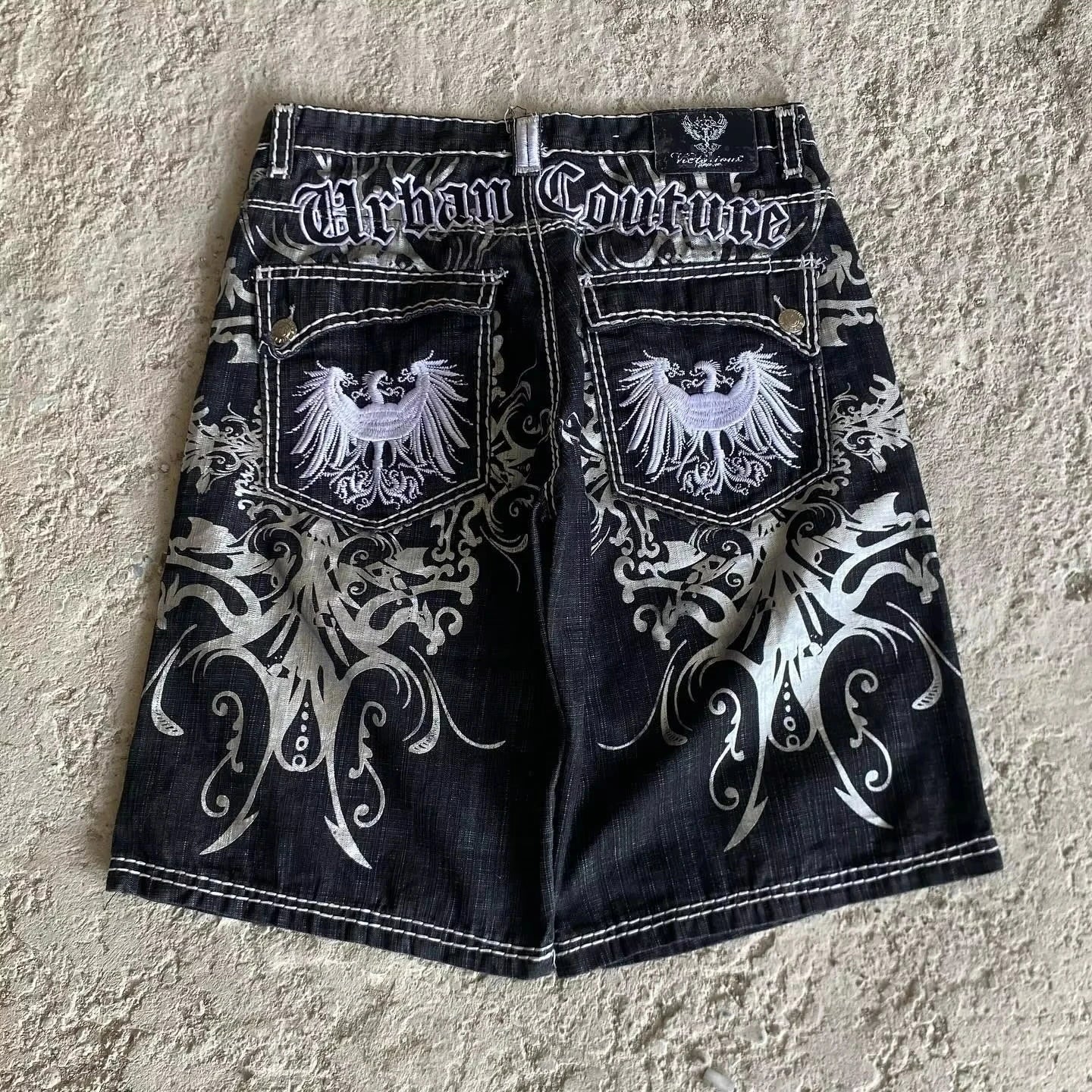 American New Fashion Vintage Pattern Printing Casual Denim Shorts Women Y2K Harajuku College Fashion Casual Joker Shorts